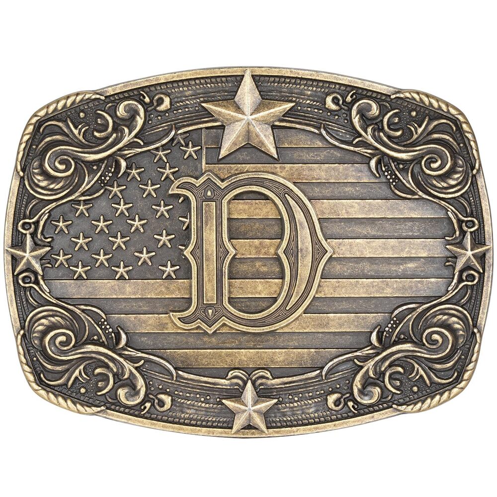 8347 Western Belt Buckle Vintage Initial Letter D Cowboy Belt Buckle Texas